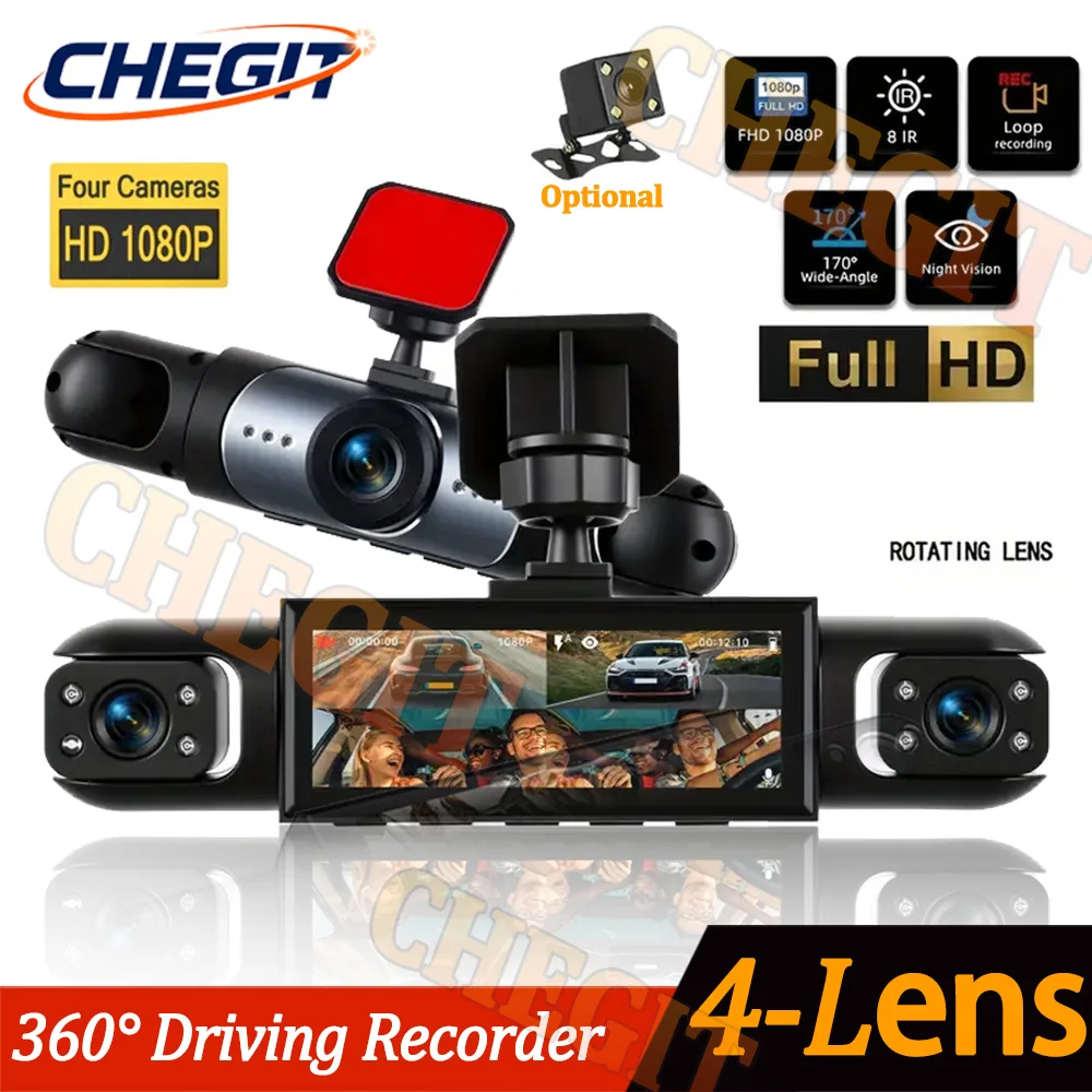NEW 360° Car Camera 1080P Dash - Panoramic Dash Cam 360 评论和价格
