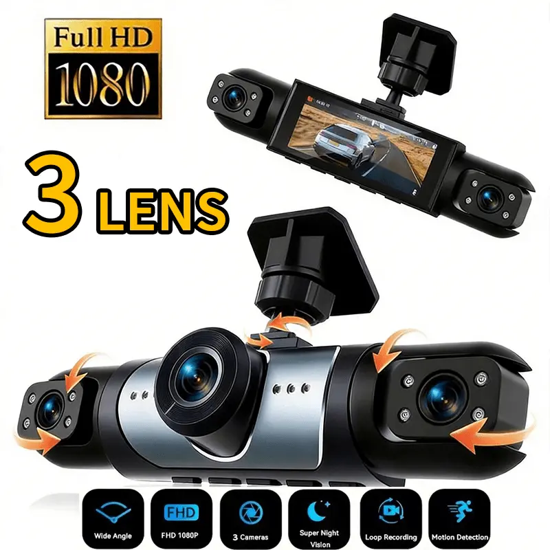 360° Panoramic Three-Channel D - Panoramic Dash Cam 360 评论和价格