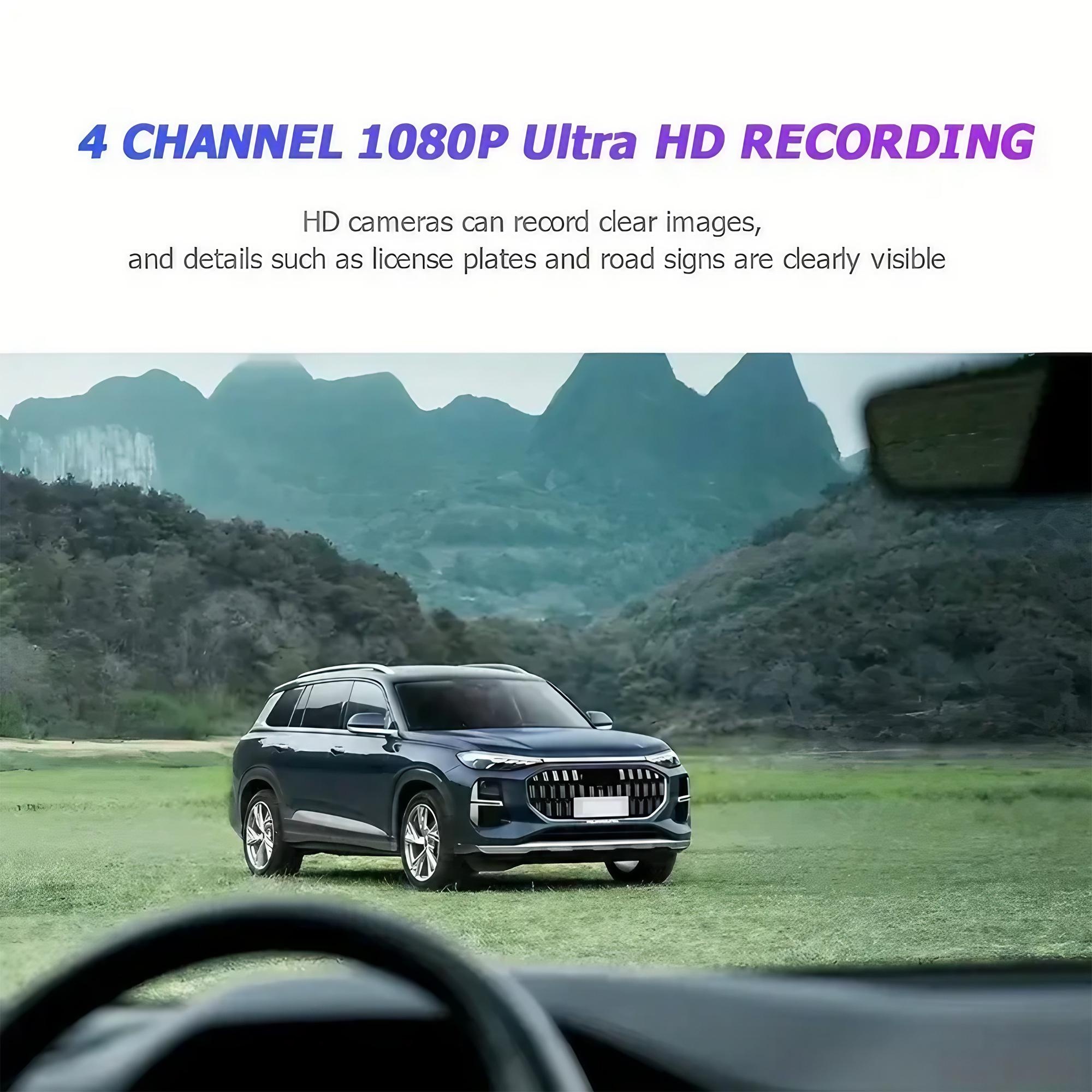4 Lens Dash Cam 1080P Full HD  - Panoramic Dash Cam 360 评论和价格