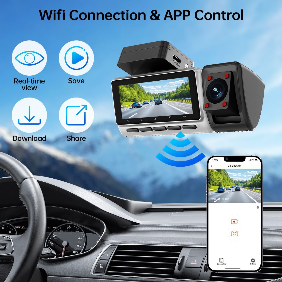 New Cross-border Triple-record - Panoramic Dash Cam 360 评论和价格