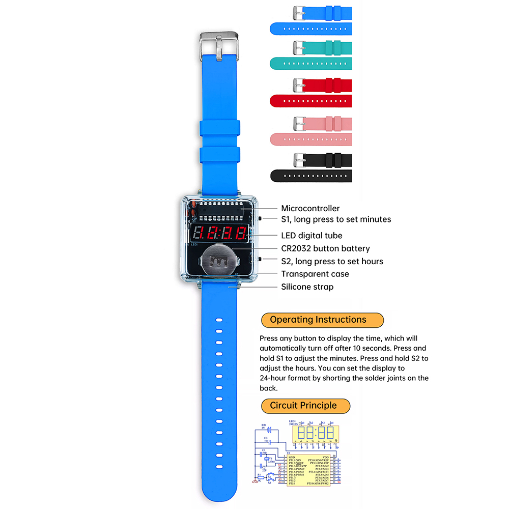 DIY Electronic Watch Kit 0.28' - New Gadgets Electronic 评论和价格