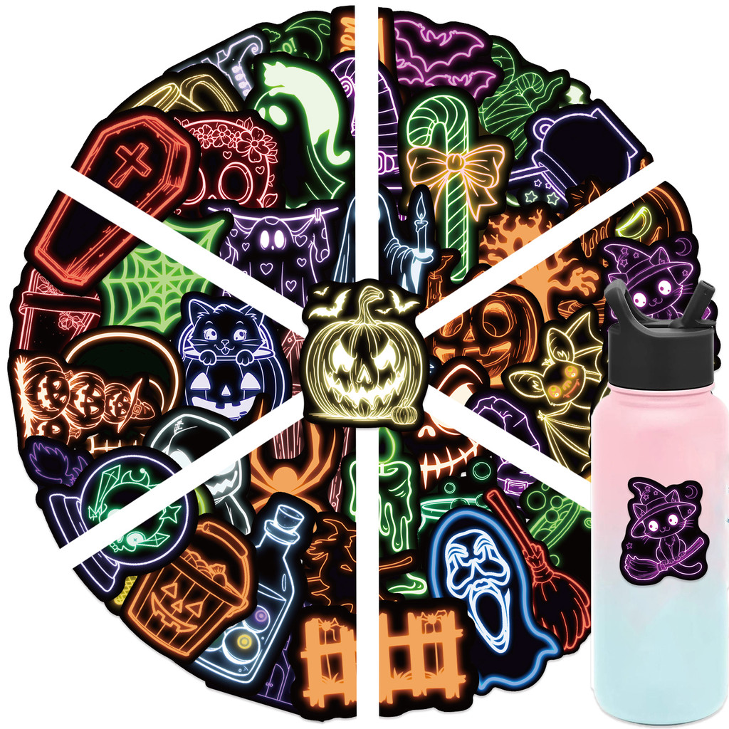 50-Piece Neon Halloween Sticke - Electronics Gadgets Store 评论和价格